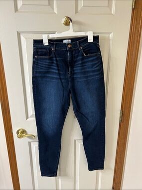 LOFT High-Rise Dark Blue Slim Tapered Jeans